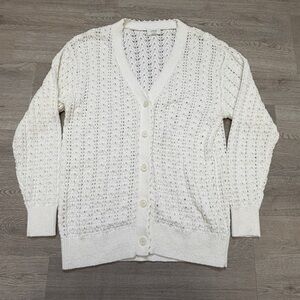 Aritzia Wilfred Reverence Cardigan Sweater Crochet Light Birch Size Small